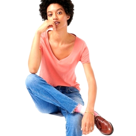 NEW J. Crew Vintage Tee #L2169 Soft Comfy Barbiecore Summer Tropical Coral Pink - Picture 1 of 7